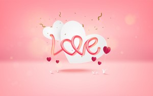 Banner chữ love trái tim trên nền hồng ngọt ngào file vector mẫu số 490