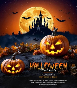 Poster lễ hội hóa trang halloween file PSD - mẫu số 167