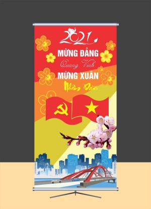 Phướn mừng Đảng mừng xuân 2024 file CDR mẫu D99