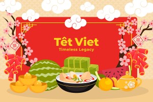 Background món ăn ngày tết cổ truyền file vector mẫu 25R1492