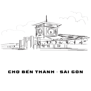 Ảnh minh họa Chợ Bến Thành vector - File EPS số 5