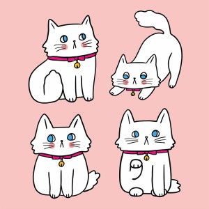 Hình ảnh chú mèo cute file vector mẫu CM240