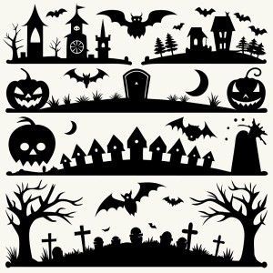 Hình minh họa khung cảnh lễ hội halloween file EPS và AI mẫu MB90