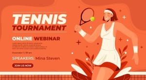 Banner giải đấu tennis file vector mẫu HV19