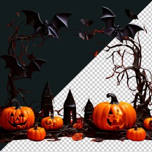 Hình minh họa lễ hội halloween file PSD mẫu MB356