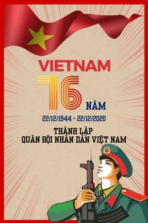 Poster kỷ niệm 76 năm ngày thành lập quân đội nhân dân Việt Nam 3 - File AI