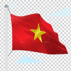 Ảnh cờ Việt Nam tung bay file PNG mẫu số 7