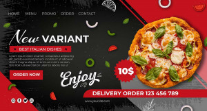 Banner quảng cáo nhà hàng Pizza K11 file AI và EPS