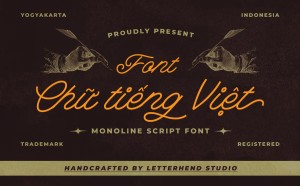 Font chữ cổ điển nét mảnh viết tay TH Hildesheim Việt hóa