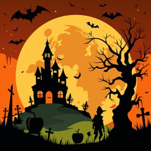 Hình minh họa đêm trăng lễ hội halloween file EPS - mẫu số 134