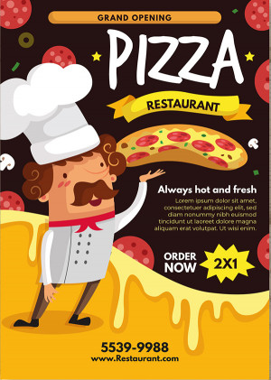 Poster nhà hàng bánh pizza file EPS - mẫu số 519