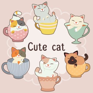 Bộ sưu tập những chú mèo cute file vector mẫu CM248