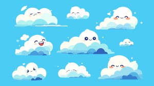 Các mẫu mây trắng cute file vector - mẫu số 654