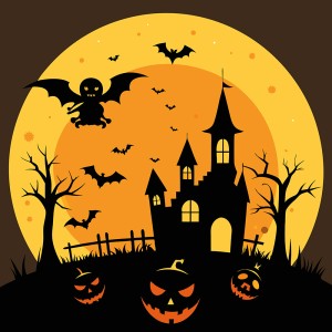 Background đêm trăng ma quái lễ hội halloween file EPS - mẫu số 141