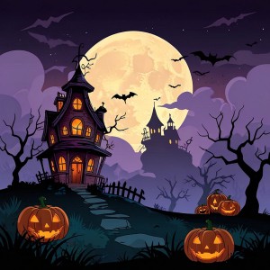 Background lễ halloween kinh dị file EPS và AI mẫu MB43