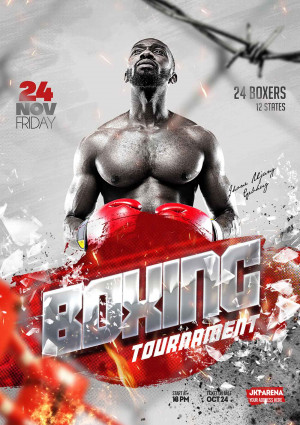 Poster thể thao võ sĩ boxing F53 file PSD