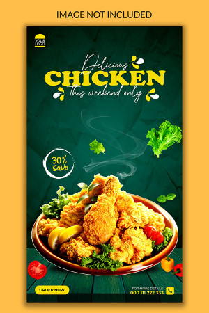 Poster quảng cáo gà rán KFC file PSD mẫu GR41