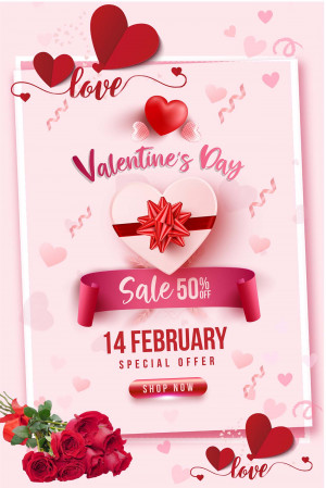 Poster giảm giá ngày valentine 09 file AI