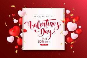 Banner ưu đãi dịp valentine file vector mẫu số 724