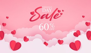 Banner sale 60% ngày lễ valentine file vector mẫu BV70