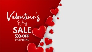 Banner sale dịp valentine trái tim đỏ file vector mẫu số 595