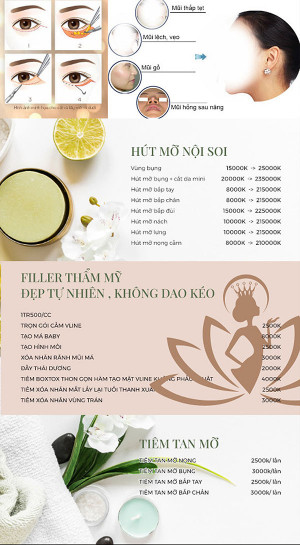 Mẫu menu spa làm đẹp M19 file Corel