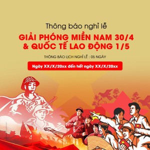 Banner thông báo lịch nghỉ lễ 30-4 và 1-5 file PSD mẫu GP31