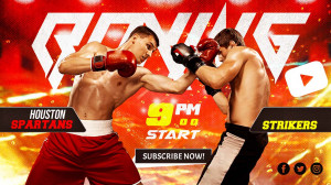 Banner trận đấu boxing A36 file PSD