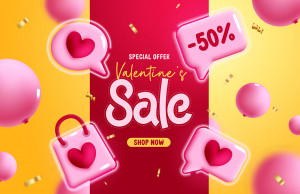 Banner sale 50% dịp valentine file EPS