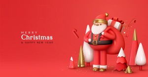 Banner ông già noel đi phát quà file vector mẫu BN325