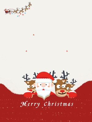 Poster ông già noel và 3 chú tuần lộc file PSD