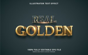 Hiệu ứng chữ 3D EPS cho phần mềm illustrator màu vàng gold sang trọng