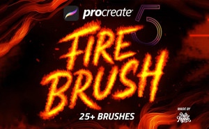 Bộ 24 brush nét vẽ lửa trong Procreate