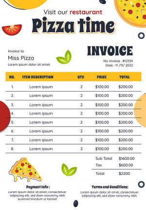 Menu cửa hàng bánh pizza file PSD - mẫu số 413