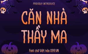 Font chữ nét mảnh kinh dị cho chủ đề halloween TH Hello Ghost | Việt hóa