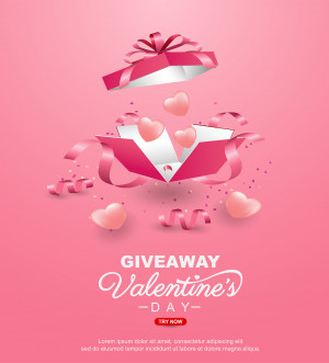 Poster hộp quà ngày valentine file EPS và AI mẫu V25