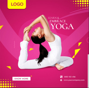 Banner dáng tập yoga file PSD - mẫu số 823