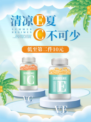 Poster quảng cáo vitamin file EPS, AI và CDR mẫu D44