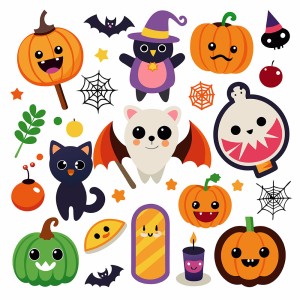 Hình minh họa nhân vật trong lễ hội halloween file EPS và AI mẫu MB101