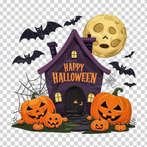 Hình minh họa ngôi nhà halloween file PNG - mẫu số 442