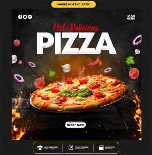 Banner quảng cáo bánh pizza file PSD - mẫu số 660