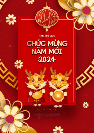 Poster chúc mừng năm mới mẫu 07 PSD