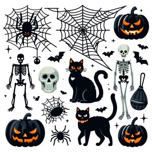 Hình minh họa khung cảnh lễ hội halloween file EPS và AI mẫu MB94