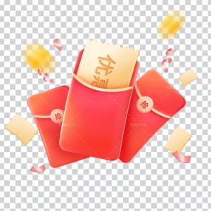 Hình ảnh bao lì xì voucher khuyến mãi file PNG mẫu VC80