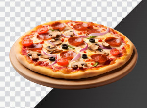 Ảnh minh họa pizza nấm xúc xích P01 file PSD