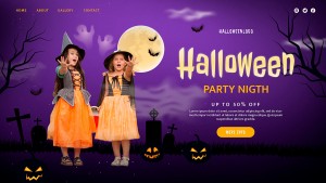 Banner lễ hội halloween file PSD mẫu MB163