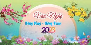 Backdrop chương trình văn nghệ chào năm mới mẫu 07 - File Corel