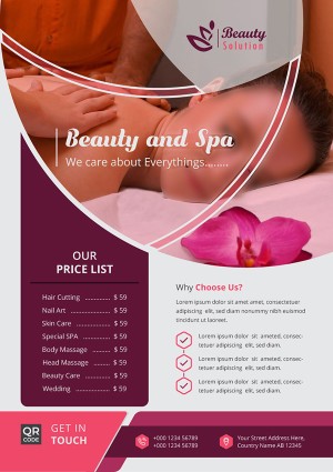 Poster báo giá dịch vụ spa file vector mẫu KF9