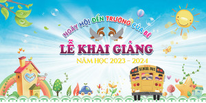 Backdrop Phông nền lễ khai giảng trường mầm non - File Corel số 2