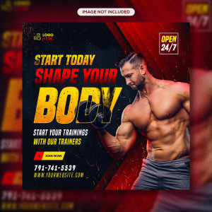 Banner quảng cáo phòng gym file PSD - mẫu số 5265